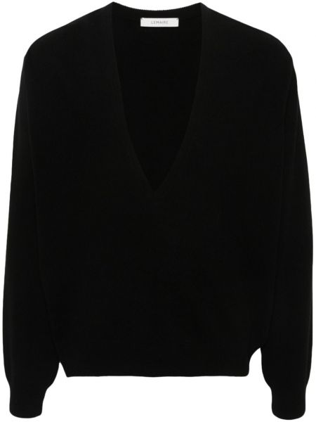 Džemper s v-izrezom Lemaire crna