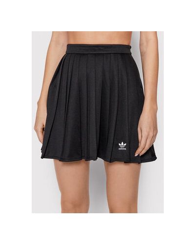 Плиссированная теннисная юбка свободного кроя Adidas черная