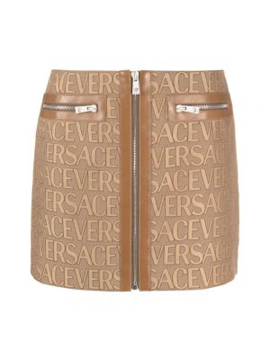 Mini spódniczka Versace brązowa