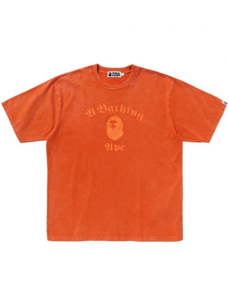 Mustriline puuvillased t-särk A Bathing Ape® oranž