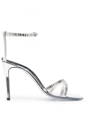 Sandali con cristalli Victoria Beckham argento