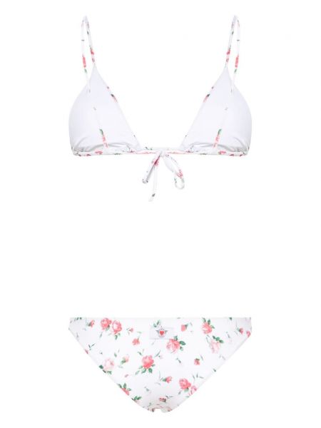 Bikini ar ziediem ar apdruku Bikini Lovers balts