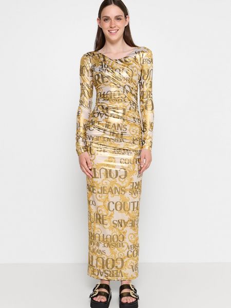 Sukienka długa Versace Jeans Couture złota