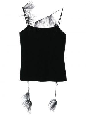 Haut à plumes en tricot Jil Sander noir