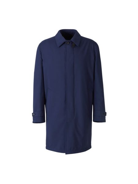 Manteau en cuir Brioni bleu