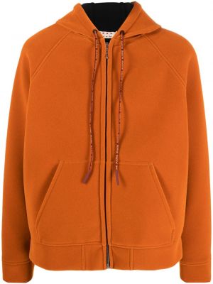 Mikina s kapucí na zip Marni oranžová