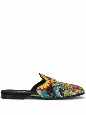 Trykt mules Dolce & Gabbana gull