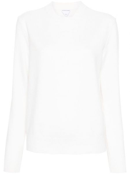 Μακρύ πουλόβερ με στρογγυλή λαιμόκοψη Bottega Veneta λευκό