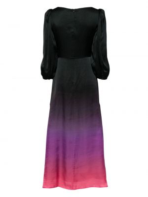 Saténové dlouhé šaty s přechodem barev Olivia Rubin černé