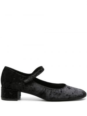 Кадифени полуотворени обувки By Far черно