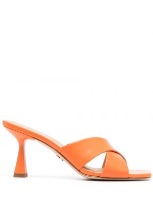 Papuci tip mules din piele Michael Kors Collection portocaliu