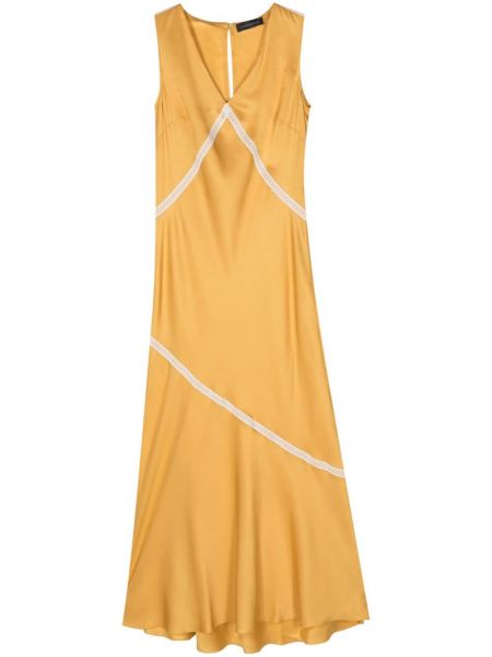 Krepové midi šaty bez rukávů Lorena Antoniazzi žluté