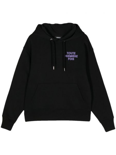 Pamučna hoodie s kapuljačom s printom Egonlab crna
