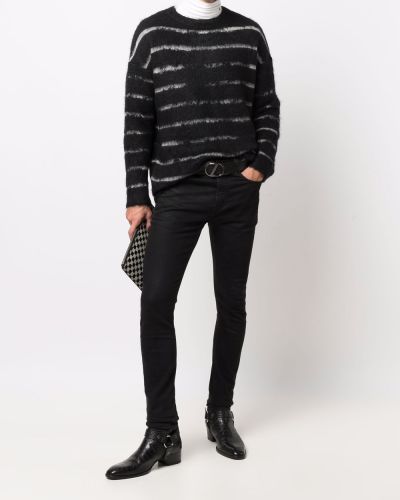 Jersey a rayas de tela jersey Saint Laurent negro