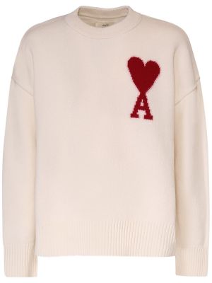Вълнен пуловер Ami Paris сиво