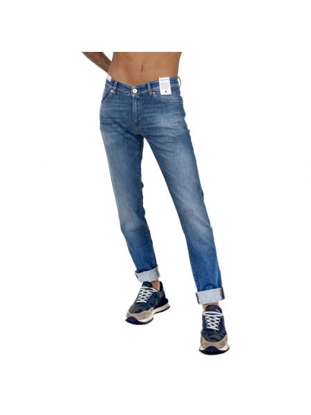 Jeansy skinny slim fit Pt Torino niebieskie