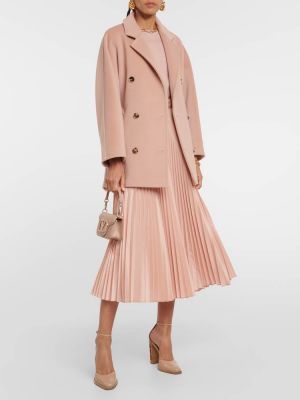 Кашемировое шерстяное пальто Max Mara розовое
