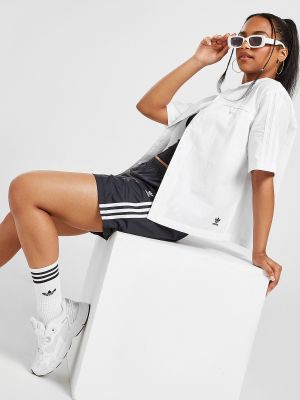 adidas Originals Poplin Trefoil Short Sleeve Shirt - White - Womens, White