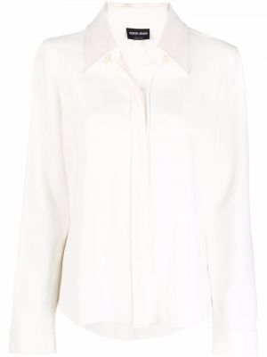 Camisa de seda manga larga Giorgio Armani blanco