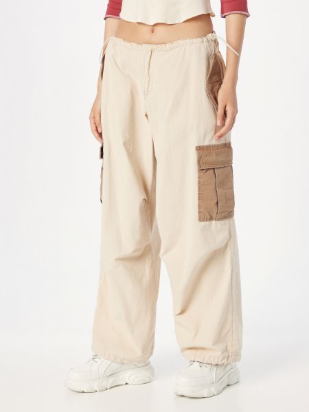 Voľné bavlnené priliehavé nohavice Bdg Urban Outfitters béžová