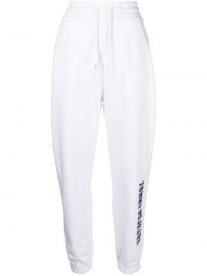 Pantalon de joggings à imprimé Tommy Jeans blanc