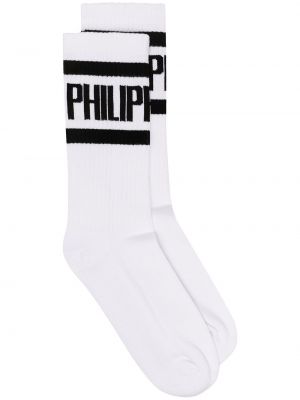 Ponožky s potiskem Philipp Plein bílé