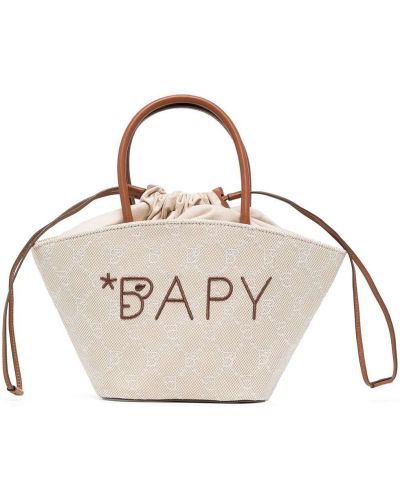 Bomull brodert shoppingbag Bapy By *a Bathing Ape® hvit