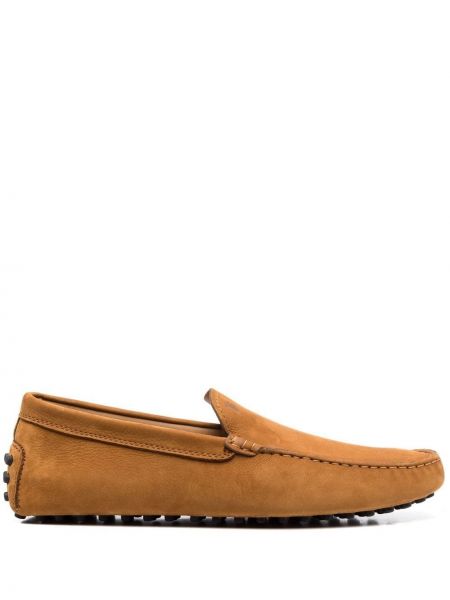 Pantofi loafer cu broderie din piele de căprioară Tod's maro