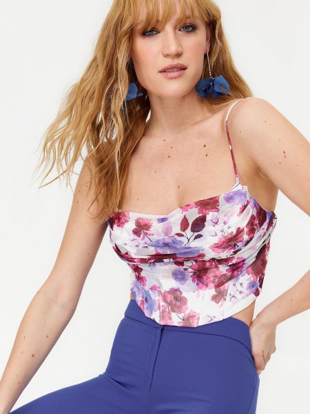 Bluza s cvjetnim printom od tila Trendyol