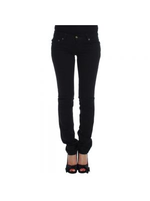 Jeansy skinny bawełniane Roberto Cavalli czarne
