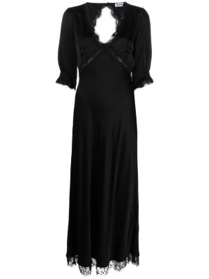 Sukienka długa z dekoltem w serek Rixo czarna