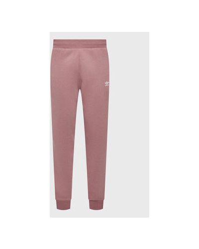 Slim fit priliehavé teplákové nohavice Adidas ružová