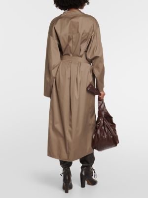 Vestido midi de algodón Lemaire marrón