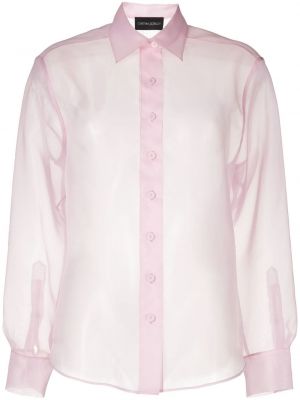 Różowa przezroczysta koszula na guziki Cynthia Rowley