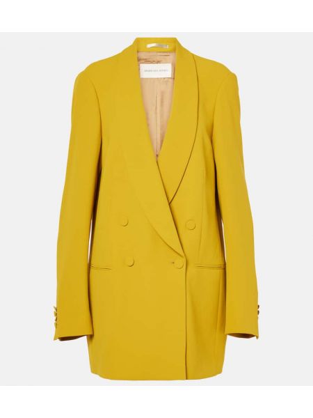 Overdimensjonert dobbeltspent blazer Dries Van Noten gul