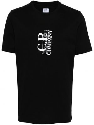 Βαμβακερή μπλούζα με σχέδιο C.p. Company μαύρο