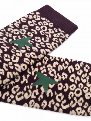 Leopardí ponožky s potiskem s hvězdami Golden Goose