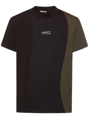 Kokvilnas t-krekls Moncler Genius melns