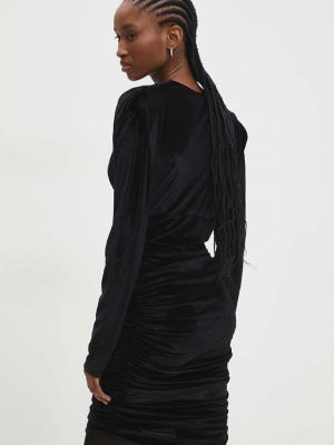 Velurové mini šaty Answear Lab černé