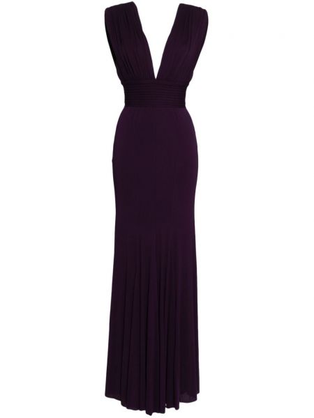 Plisuotas džersio suknele Herve L. Leroux violetinė