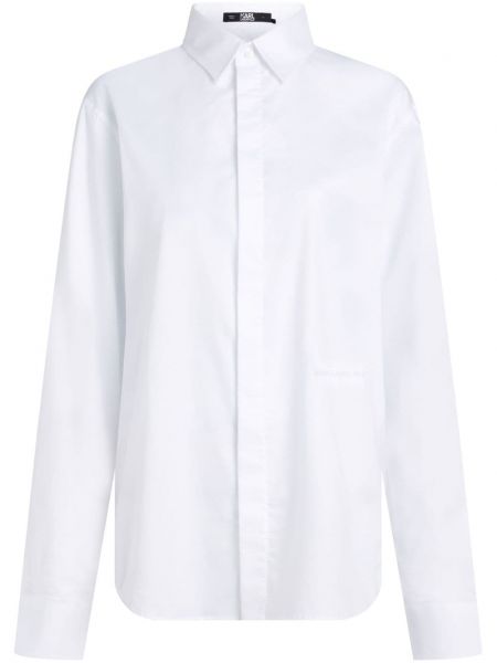 Dugačka košulja s vezom Karl Lagerfeld bijela