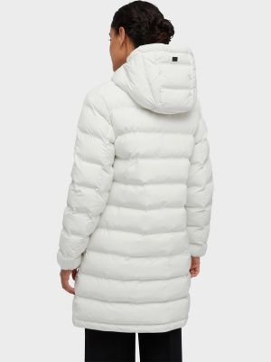 Белое утепленное пальто Geox