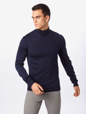 Pull col roulé Casual Friday bleu