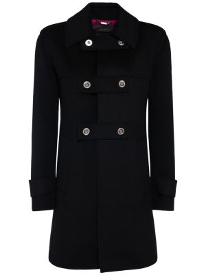 Вълнено палто от филц Versace черно