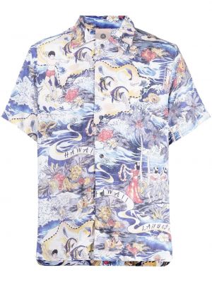 Βαμβακερό πουκάμισο με σχέδιο Alchemist μπλε