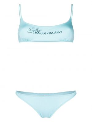 Bikini avec applique Blumarine bleu