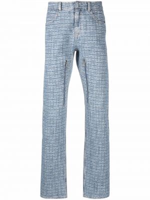 Žakárové džínsy s rovným strihom Givenchy modrá