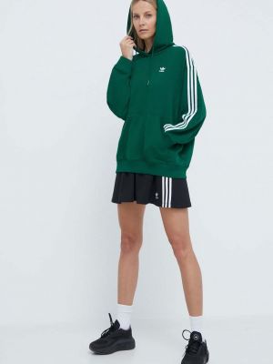Prugasta hoodie s kapuljačom Adidas Originals zelena