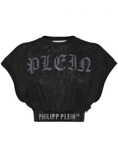 T-shirt mit kristallen Philipp Plein schwarz