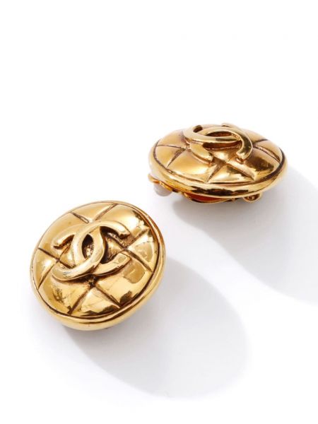 Boucles d'oreilles matelassées Chanel Pre-owned doré